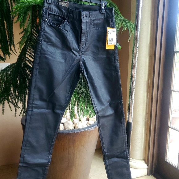 H&M Faux Leather High Waisted Skinny Jeans - Picture 1 of 4